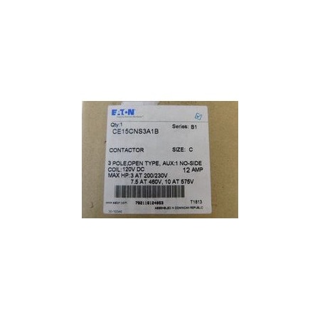 Eaton Other Contactors 3P 12A 120VDC 1NO CE15CNS3A1B